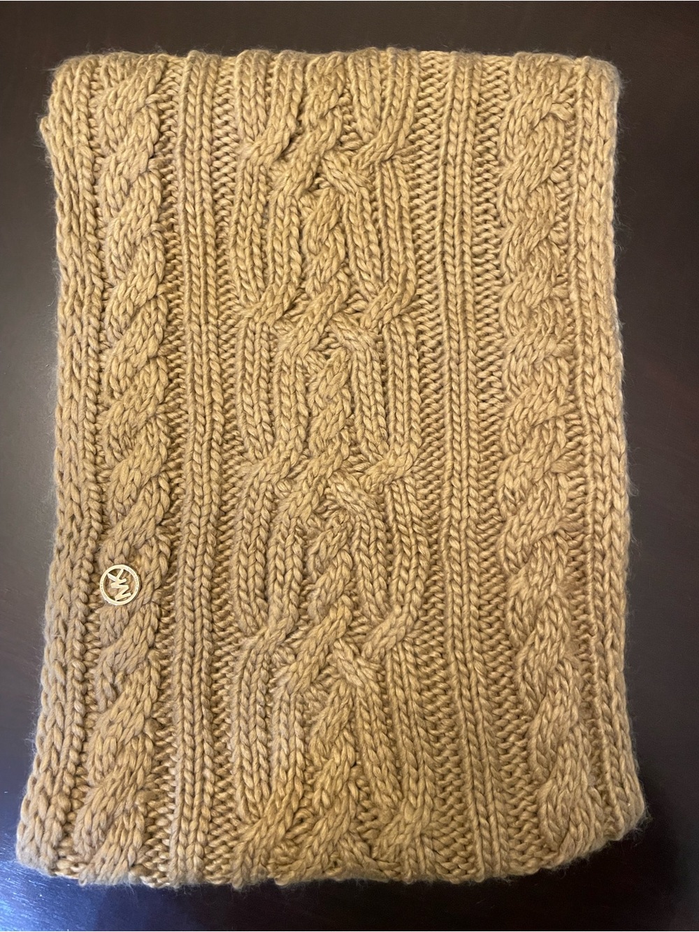 Michael Kors Camel Cable Knit Cowl Turtleneck. NWOT